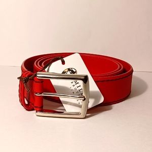 Miller Bro. Ltd. RED Taurillons Leather Belt, Sz: 44